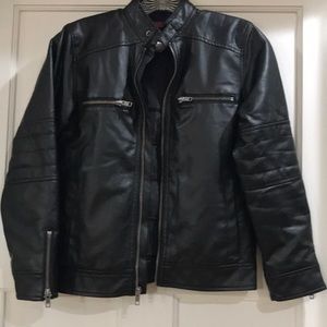 Boys Faux leather jean jacket